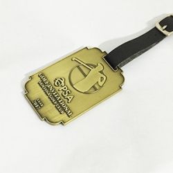 Embossed golf bag tag with different name