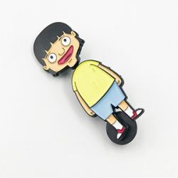 Boy cartoon pin enamel pin with rubber clip