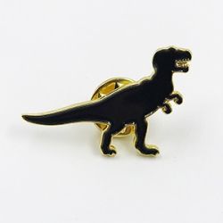 Black enamel dinosaurs lapel pins