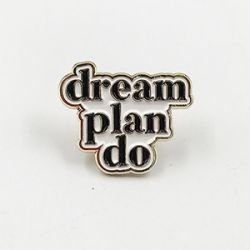 Dream enamel pin with gold outline