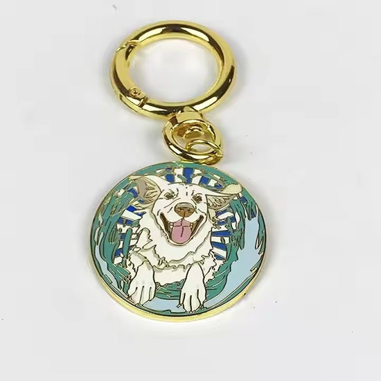 2025 Bulk Sale Customize Design pink Enamel Hard Enamel Key Tag Key Ring