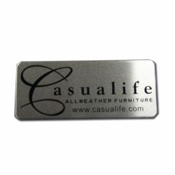 Black printing stainless steel metal name plate