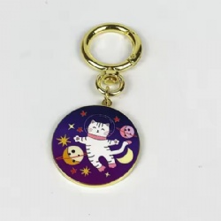 2025 Bulk Sale Customize Design pink Enamel Hard Enamel Key Tag Key Ring