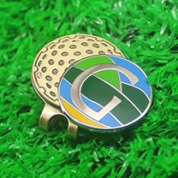 Brass hat clip and hard enamel ball marker