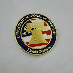 Round shape hard enamel pins with gold plated