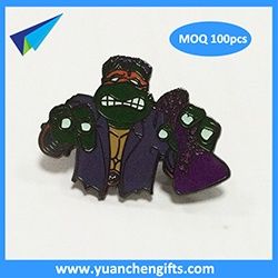 Hard enamel pins glowing in dark