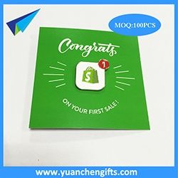 Enamel pin with backing card