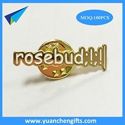 White enamel text lapel pins badge