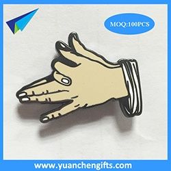 Finger lapel pin