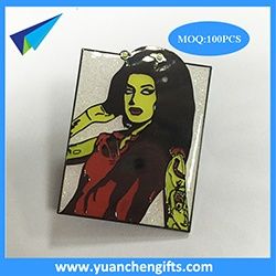 1.5 inches glitter lapel pin with epoxy