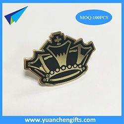 New custom logo brooch pin badge with rubber clutches