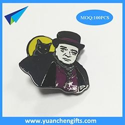 Well detailed hard enamel man pin badge