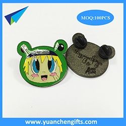 Black nickel plating lapel pin with epoxy