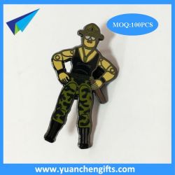 Metal army guys enamel badge pin