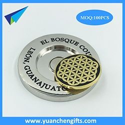 Magnetic metal poker chip golf ball marker