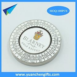 Soft enamel golf marker with customized logo
