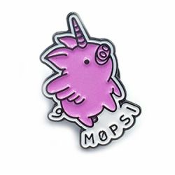 Cute black metal enamel badge