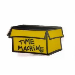 Box shape enamel lapel pin with rubber clutch