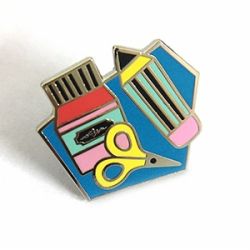 Ink box shape enamel pin