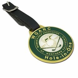 Golf bag tag with epoxy