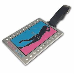 Enemal logo crystal golf bag tag