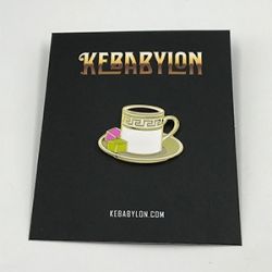 Custom gold hard enamel pin with backing card