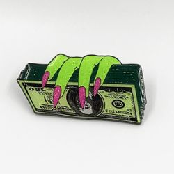 Resin soft enamel pin with glitter