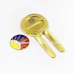 metal golf divot tool with custom logo ball marker