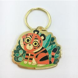 gold metal keychain