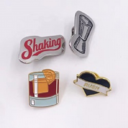 Fashion Cute Round Gold Badge Pins Custom logo Brooches Lapel Pins Anime Soft Hard Enamel Pins